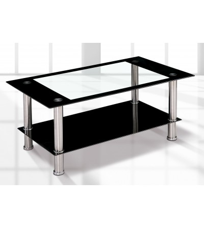 MESA CENTRO CRISTAL NEGRA