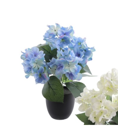 HORTENSIA AZUL ARTIFICIAL CON MACETA