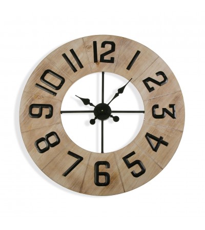 RELOJ DE PARED MADERA Y METAL 76 CM