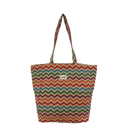 BOLSA TELA ZIGZAG COLORES GRANDE