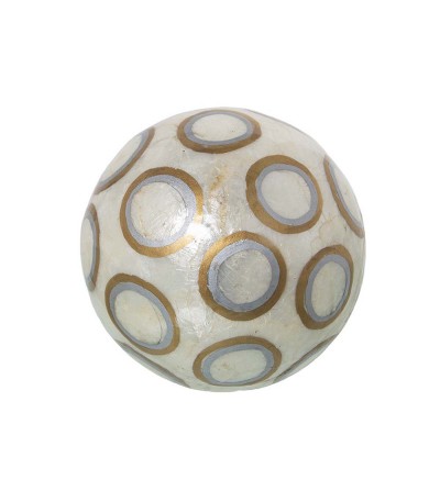 BOLA DECORATIVA NACAR BLANCA CIRCULOS