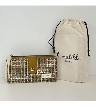 CARTERA VERDE CUADRITOS
