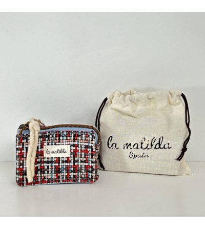 MONEDERO TRIPLE COLORES CUADRITOS